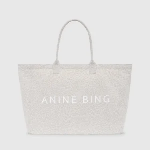 Leo Canvas Tote washed white leopard