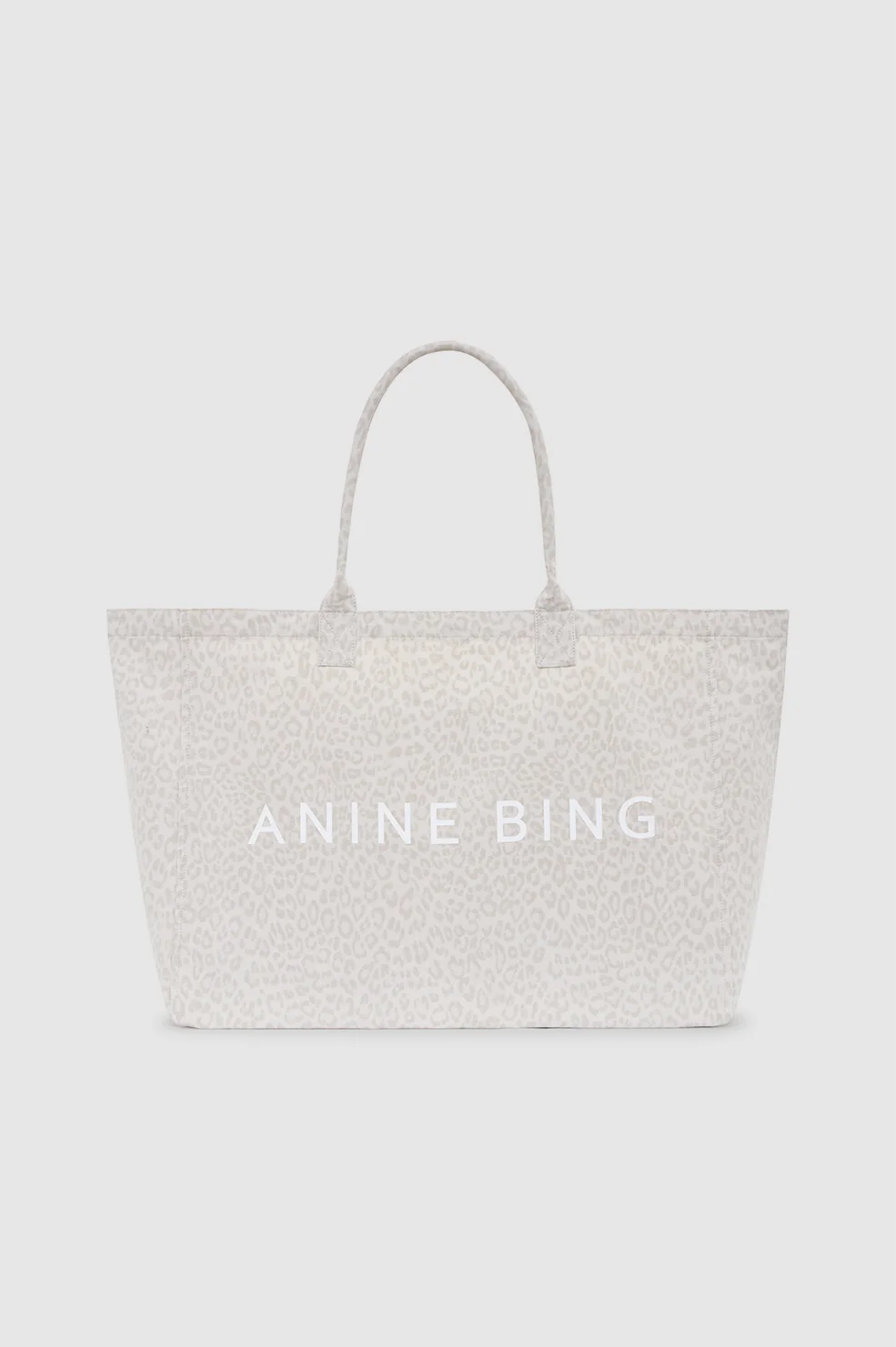 Leo Canvas Tote washed white leopard