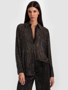 Finely Embellished Oversized Button-Down