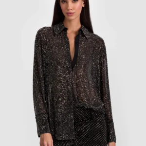 Finely Embellished Oversized Button-Down