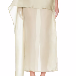 The Silk Gazar Skirt With Drape
