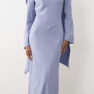 ASOS DESIGN maxi dress with cape scarf detail in light blue
