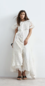 ARRANGE cutwork embroidered maxi dress in white
