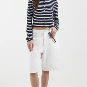 Tommy Jeans jersey slim fit rib knit long sleeve cardigan in navy stripes