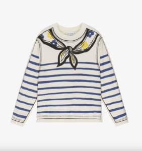 Marc Jacobs Girls Ivory Cotton Top with Scarf Print