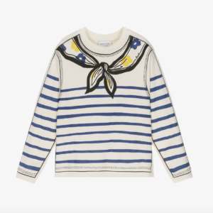 Marc Jacobs Girls Ivory Cotton Top with Scarf Print