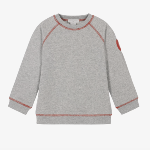 Stella McCartney Kids Boys Grey Marl Cotton Sweatshirt with Red Stitching
