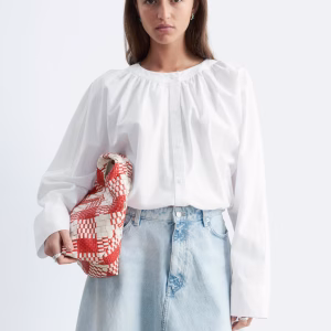Gathered Cropped Blouse