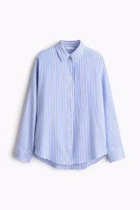 Dolman-Sleeved Linen-Blend Shirt