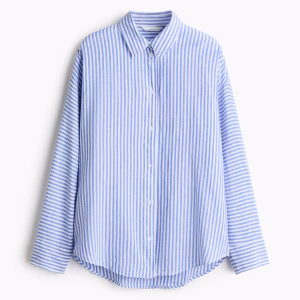Dolman-Sleeved Linen-Blend Shirt