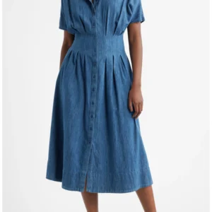 Short Dolman Sleeve Denim Shirt Dress