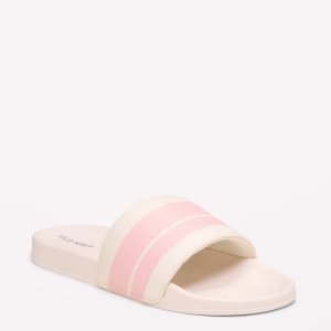 Faux-Leather Pool Slide Sandals for Girls
