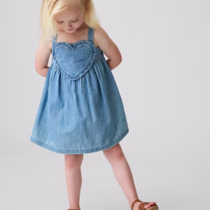 Baby & Toddler Denim Heart Tank Dress