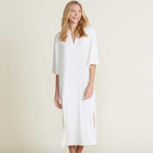 CozyTerry® Placket Caftan Pearl