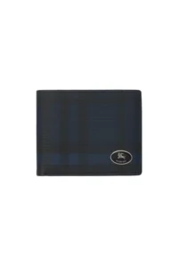 Check Slim Bifold Wallet Burberry - Navy