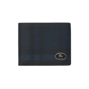 Check Slim Bifold Wallet Burberry - Navy