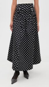 GANNI Printed Double Satin Corset Skirt