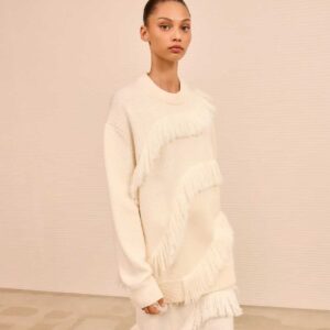 Ina Oversized Fringe Pullover Cowrie