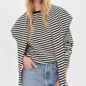 Lioness Olsen Long Sleeve Top Onyx Stripe
