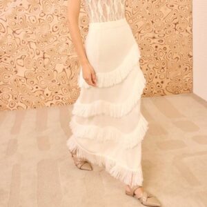 Mirena Midi Knit Fringe Skirt