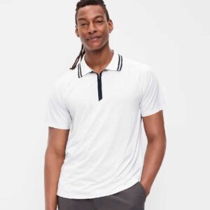 Modern Tech Zip Polo Calla Lily White