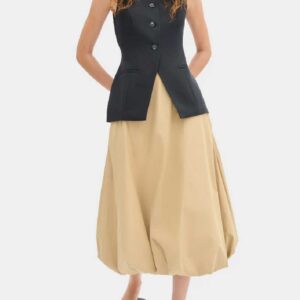 Nola Bubble Hem Skirt CAMEL