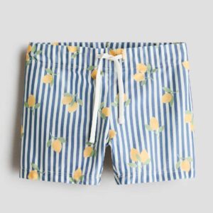 Printed Swim Trunks Blue/lemons