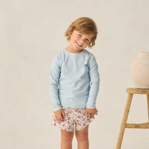 Rylee + Cru Long Sleeve Rashguard Light Blue
