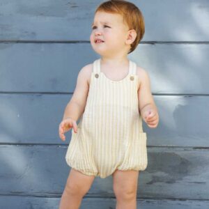 Rylee + Cru Lou Romper Citron Stripe