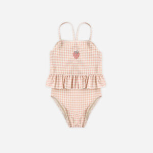 Rylee + Cru Tori Skirted One-Piece Petal Gingham