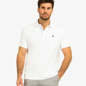 SOLID INTERLOCK POLO SHIRT WITH WOVEN TRIM