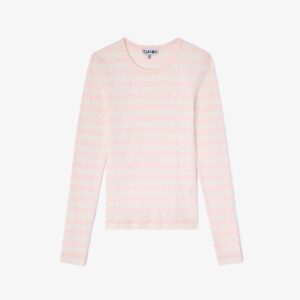 Stripe Rib Long-sleeve Chalk Pink