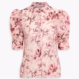 ALICE + OLIVIA Willa floral-print fil coupé-chiffon shirt