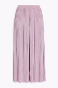 ZIMMERMANN Metallic ribbed-knit midi skirt