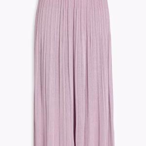 ZIMMERMANN Metallic ribbed-knit midi skirt