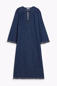 ZIMMERMANN Frayed denim midi dress