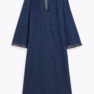 ZIMMERMANN Frayed denim midi dress