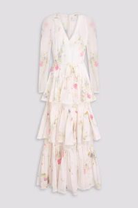 ZIMMERMANN Tiered floral-print cotton-gauze maxi dress