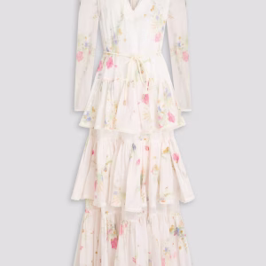 ZIMMERMANN Tiered floral-print cotton-gauze maxi dress