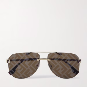 FENDI EYEWEAR Sky aviator-style gold-tone sunglasses