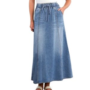Wash Lab Denim Tie Waist Denim Skirt