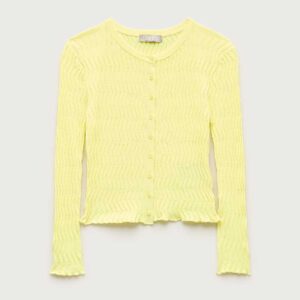 Wave-rib cardigan in super-stretch