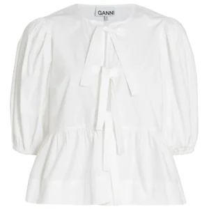 Ganni Cotton Poplin Peplum Blouse