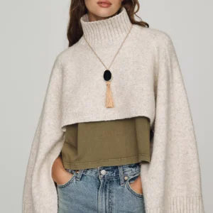 By Anthropologie Funnel-Neck Cropped Shrug