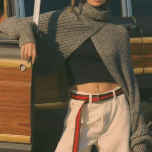 By Anthropologie Cable-Knit Draped Shrug