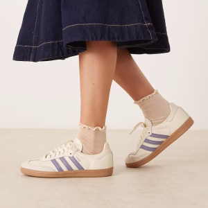 adidas Originals Samba OG sneakers in white and powder blue