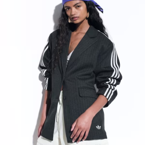 adidas Originals x ASOS jersey blazer with cinched waist in charcoal