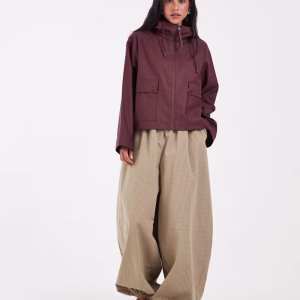 ONLY hooded rain jacket in dark burgundy
