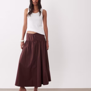 Abercrombie & Fitch A-line midi skirt in brown - part of a set