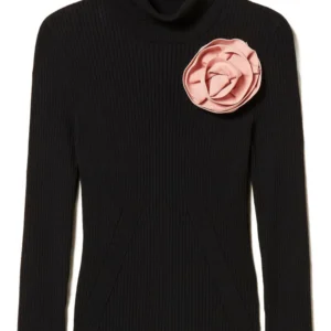 TWINSET turtle neck jumper with brooch